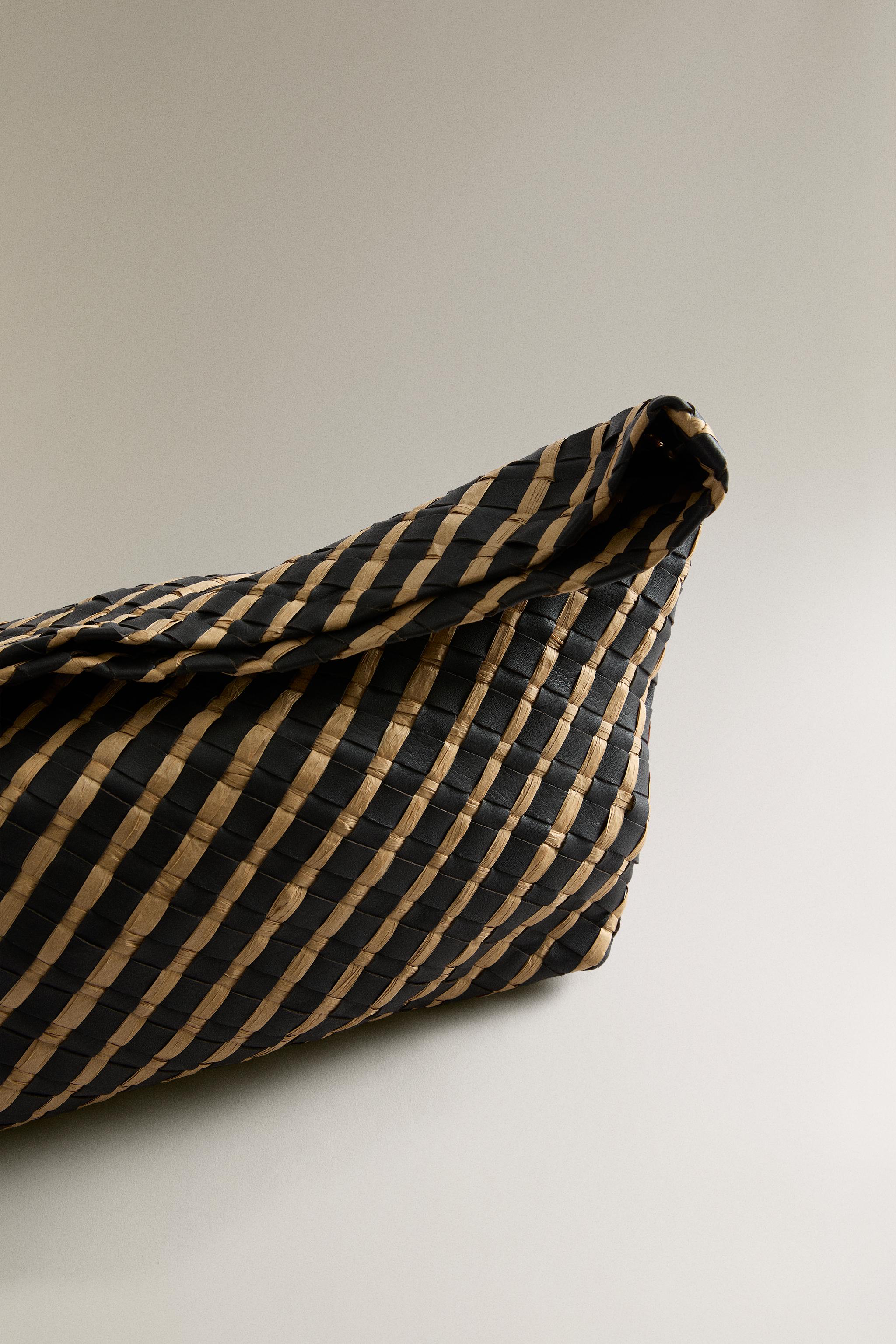 WOVEN LEATHER CLUTCH